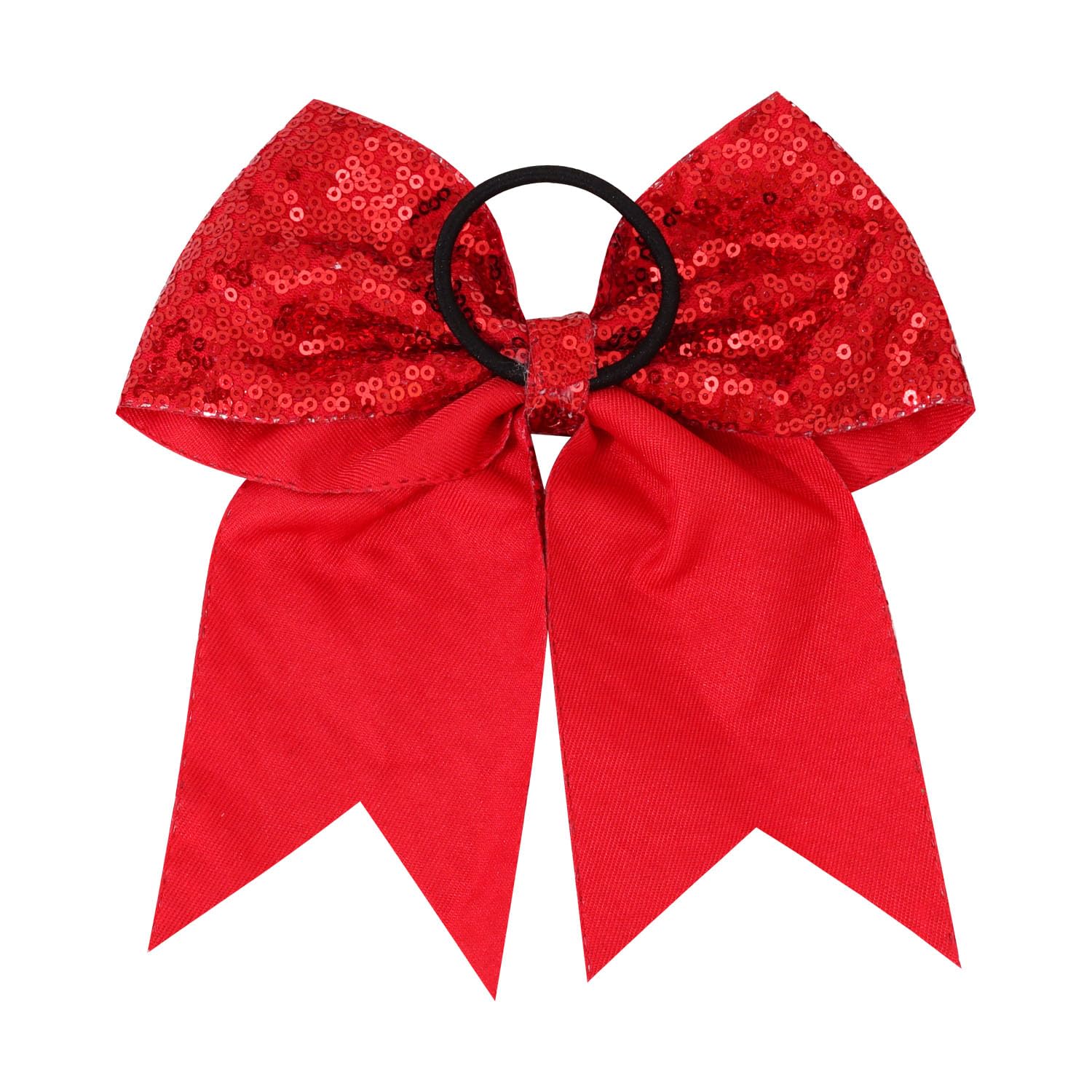 Jeffan cheer bow on ponytail demonstrates easy wear and non-slip fit