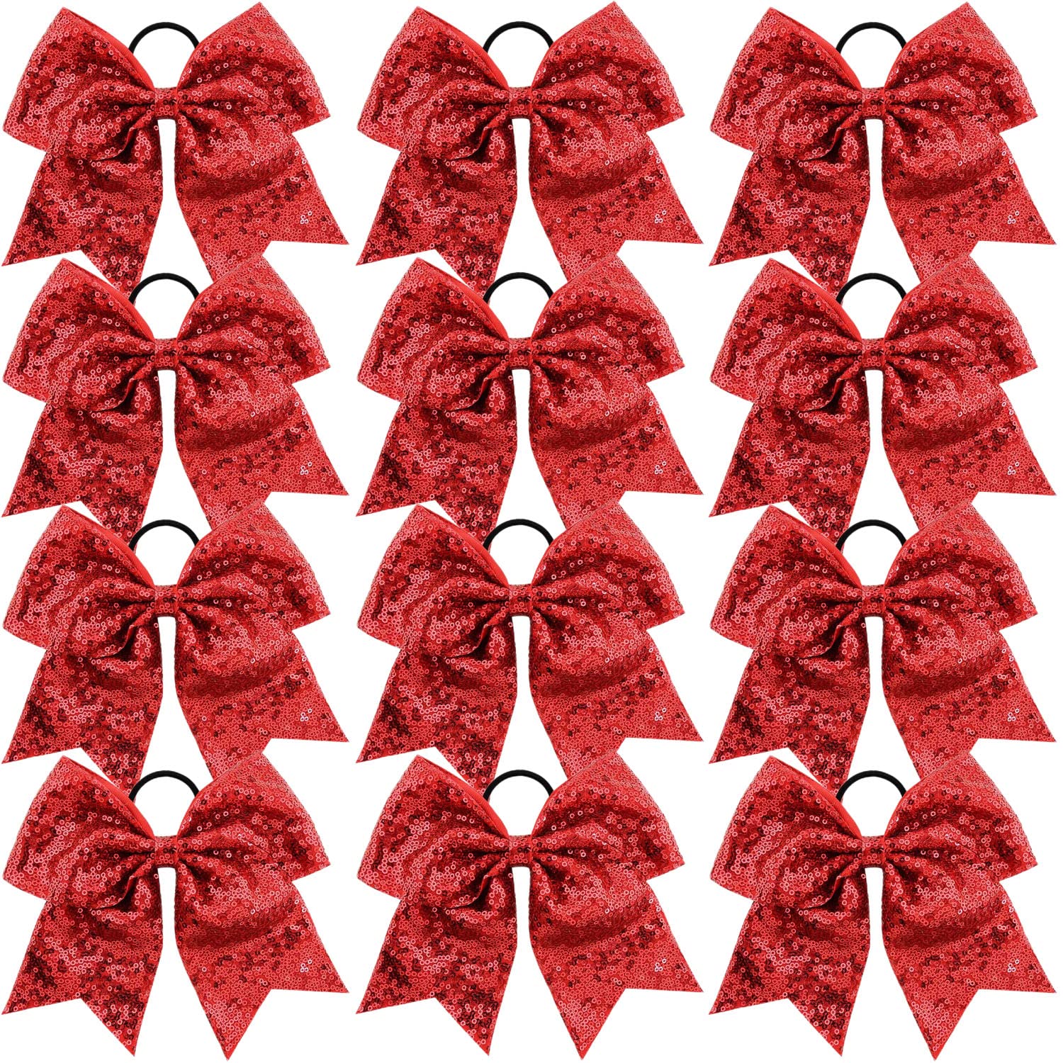 Jeffan red cheer bow ensemble for vibrant school spirit with secure hold