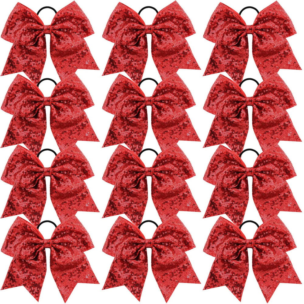 Jeffan red cheer bow ensemble for vibrant school spirit with secure hold