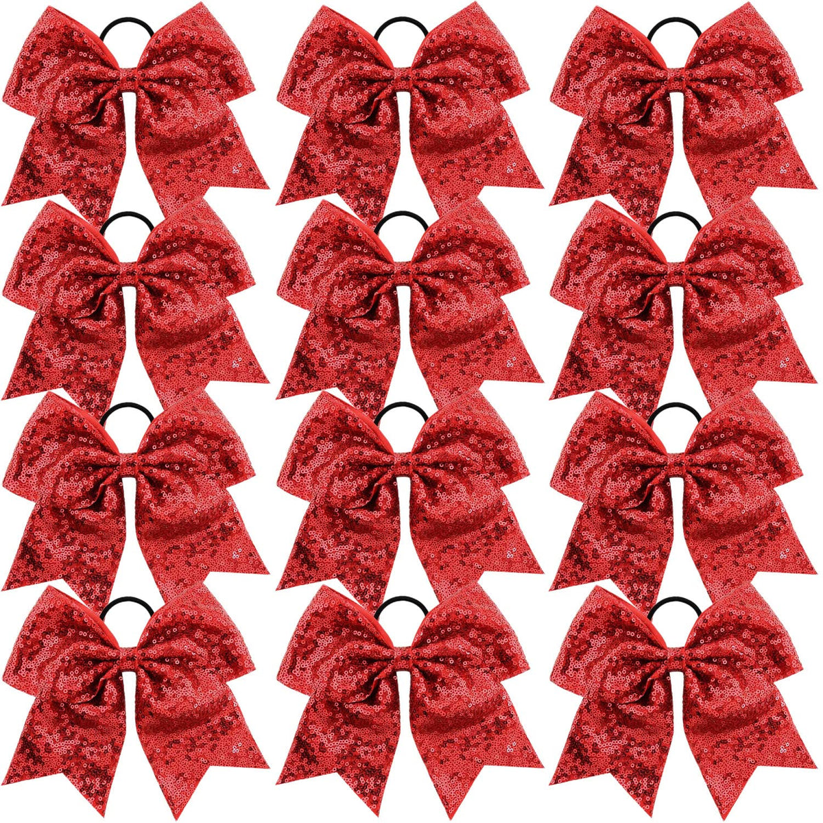 Jeffan red cheer bow ensemble for vibrant school spirit with secure hold