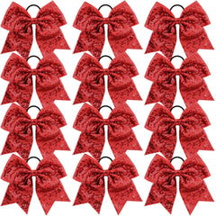 Jeffan red cheer bow ensemble for vibrant school spirit with secure hold