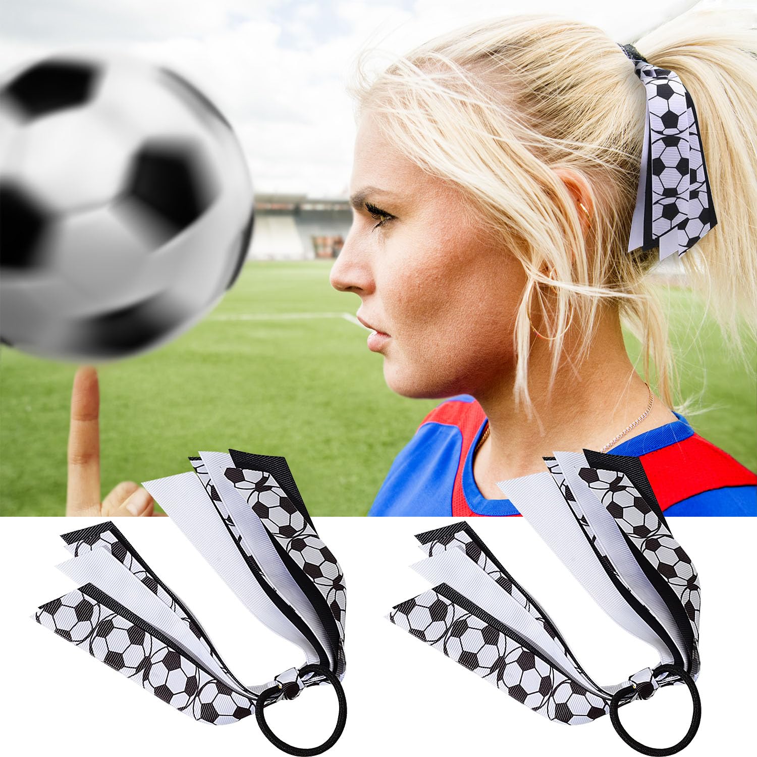 Jeffan soccer ponytail use showing secure, comfortable hold during practice