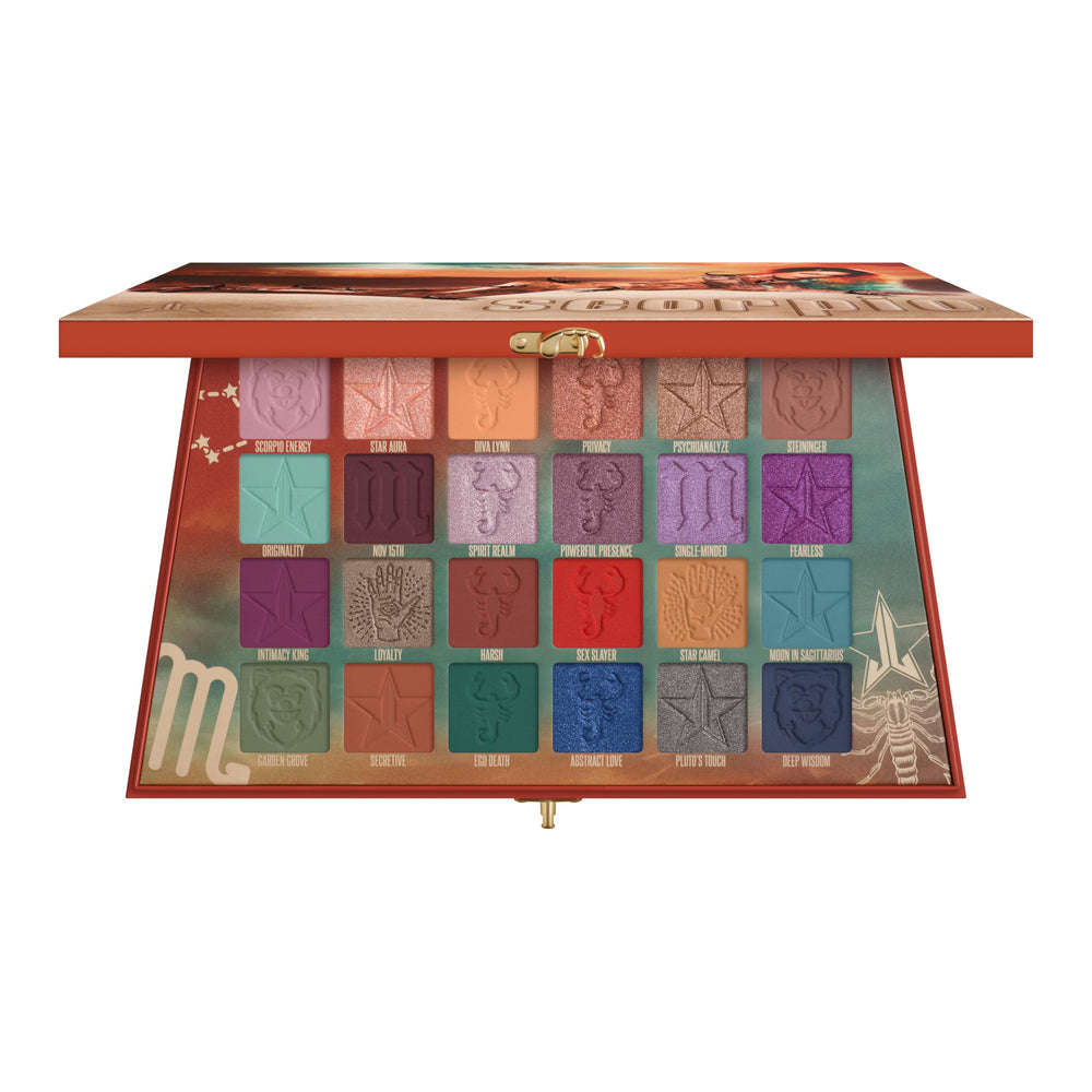 Jeffree Star Scorpio Palette desert sand tan matte for natural contour and everyday crease.