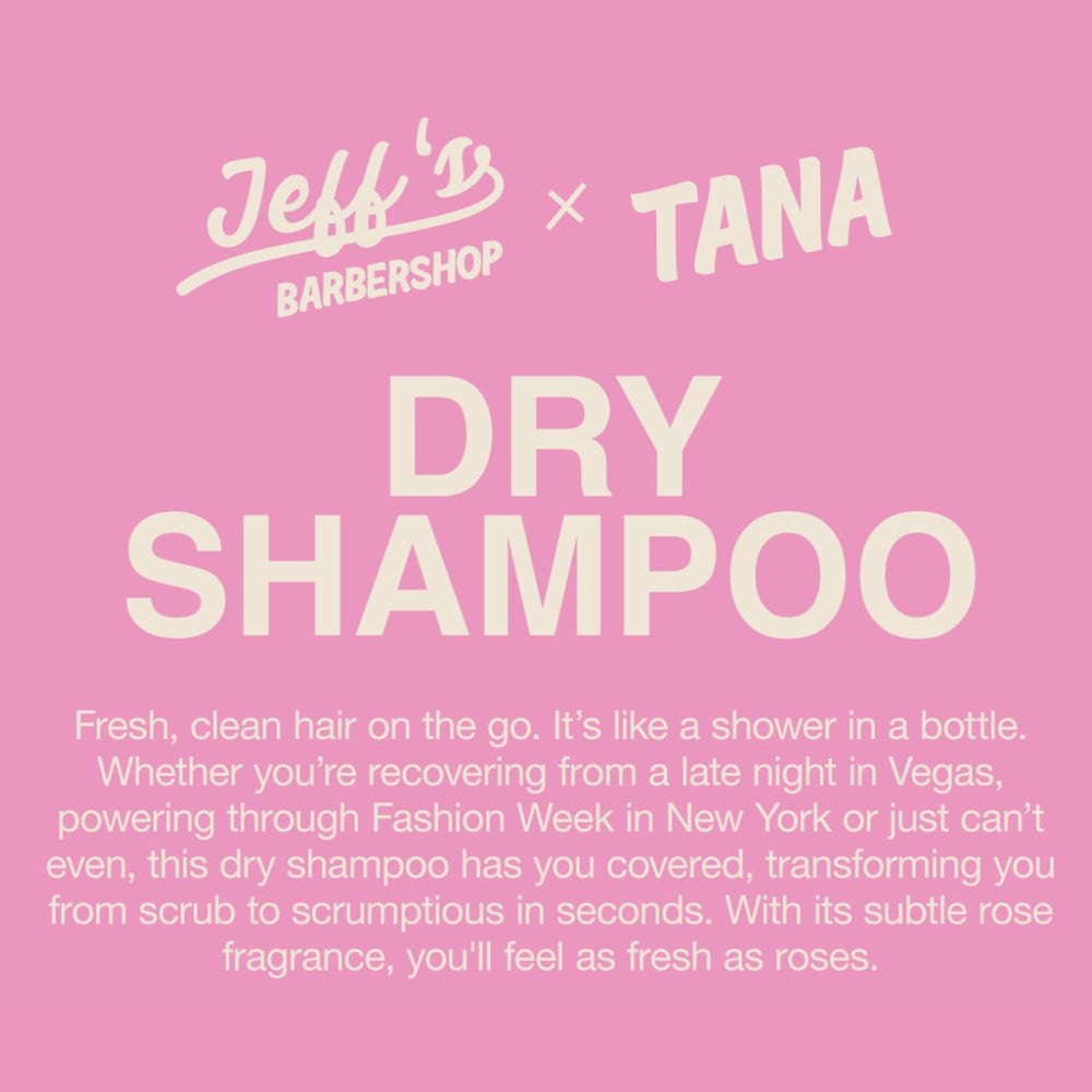 Subtle rose fragrance enhances freshness of Jeff's Barbershop x Tana Dry Shampoo