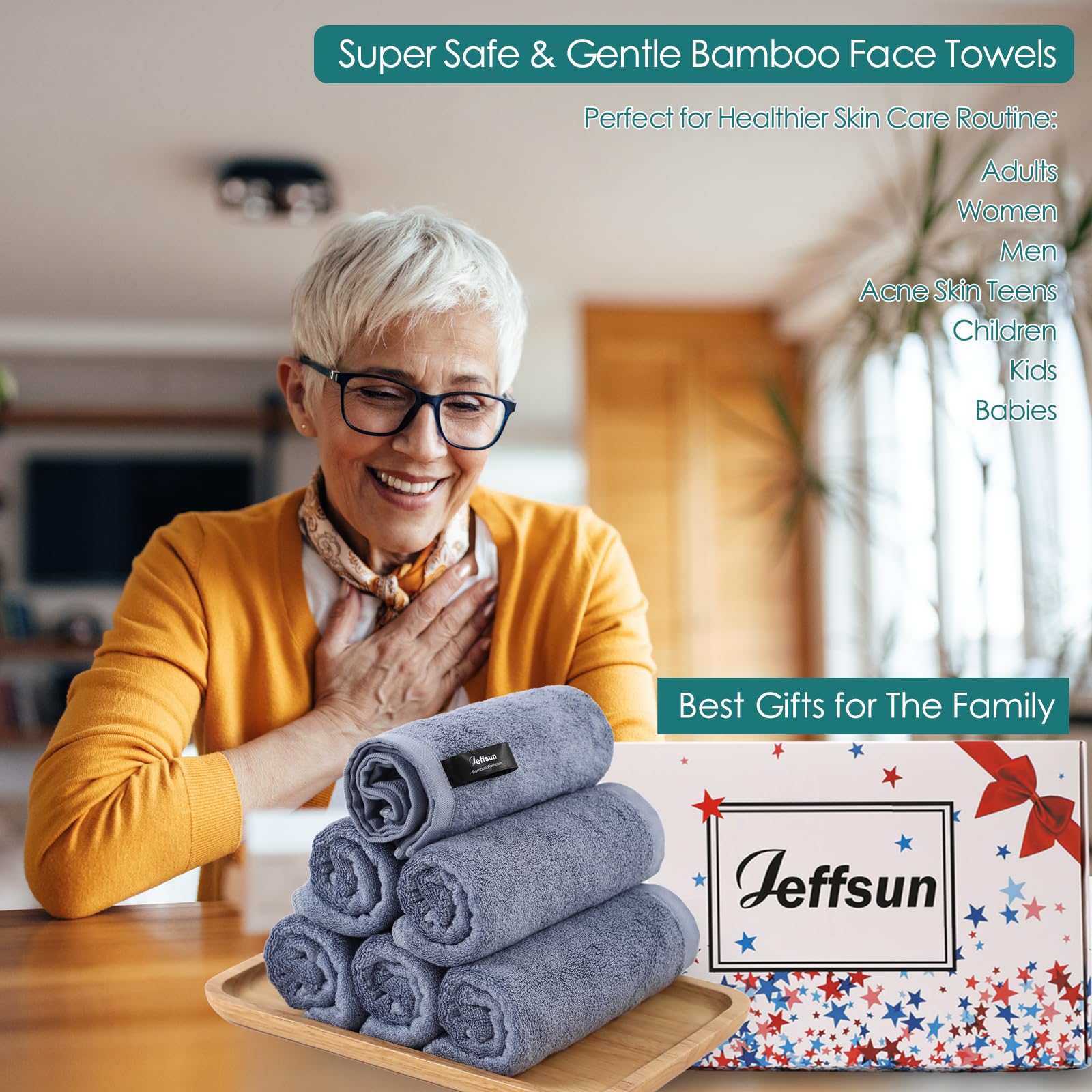 JEFFSUN wash cloths easy rinse, smooth fabric gliding off makeup.