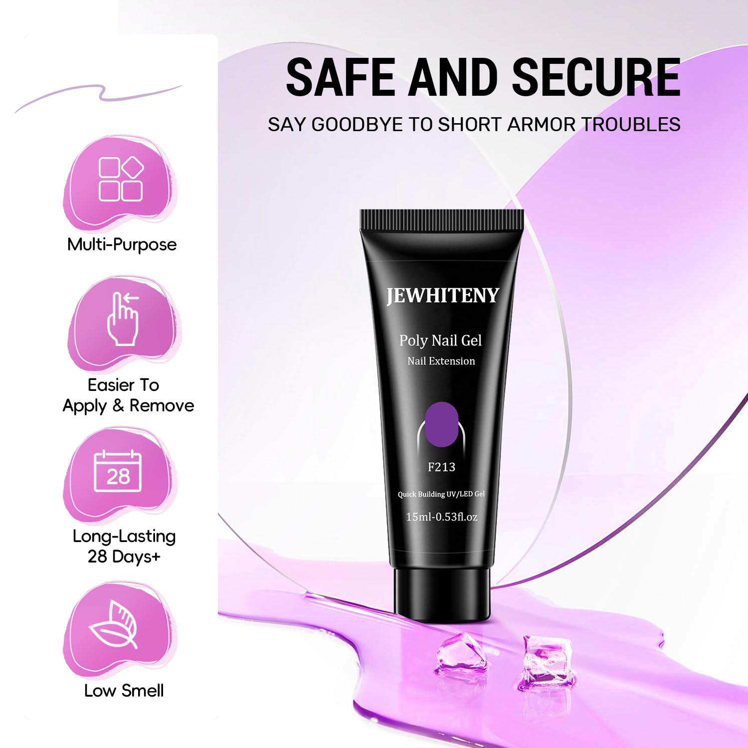 JEWHITENY dual brush pen for precise gel application and shaping