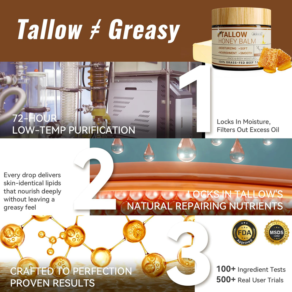 Jeirrzi grass-fed tallow packaging emphasizes premium eco-friendly ingredients.