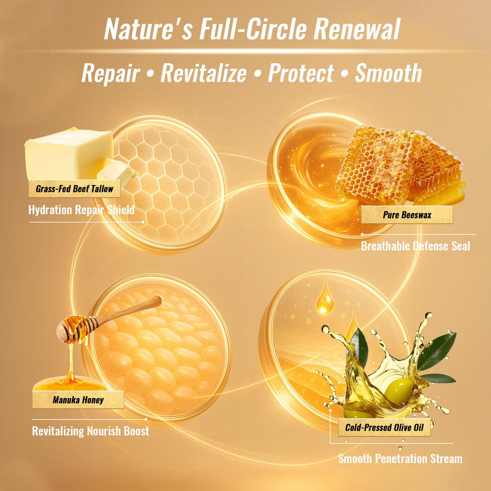 Jeirrzi texture closeup highlights rich, non-greasy absorption in this balm.