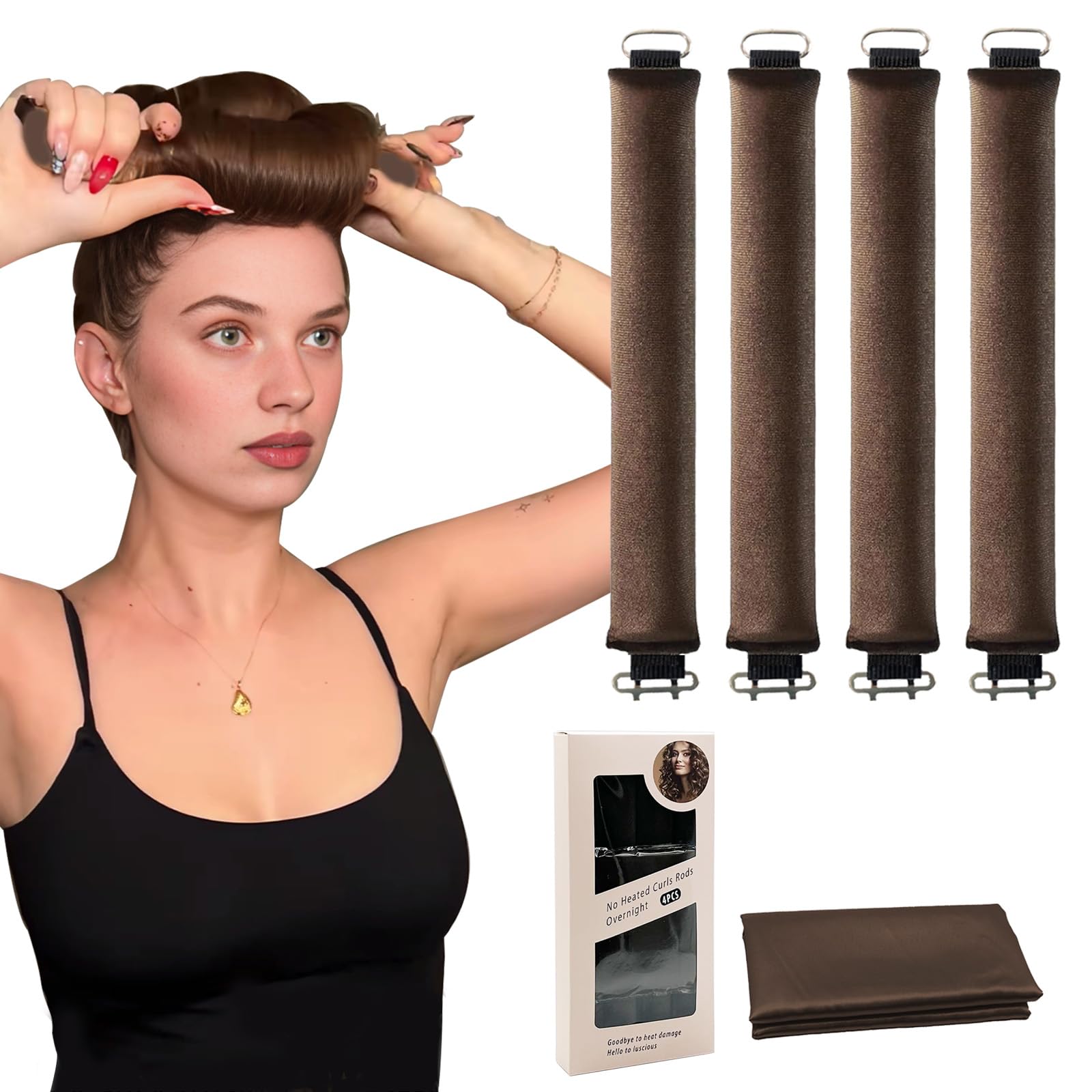 Jejucy heatless curls overnight rollers pack for safe sleep styling
