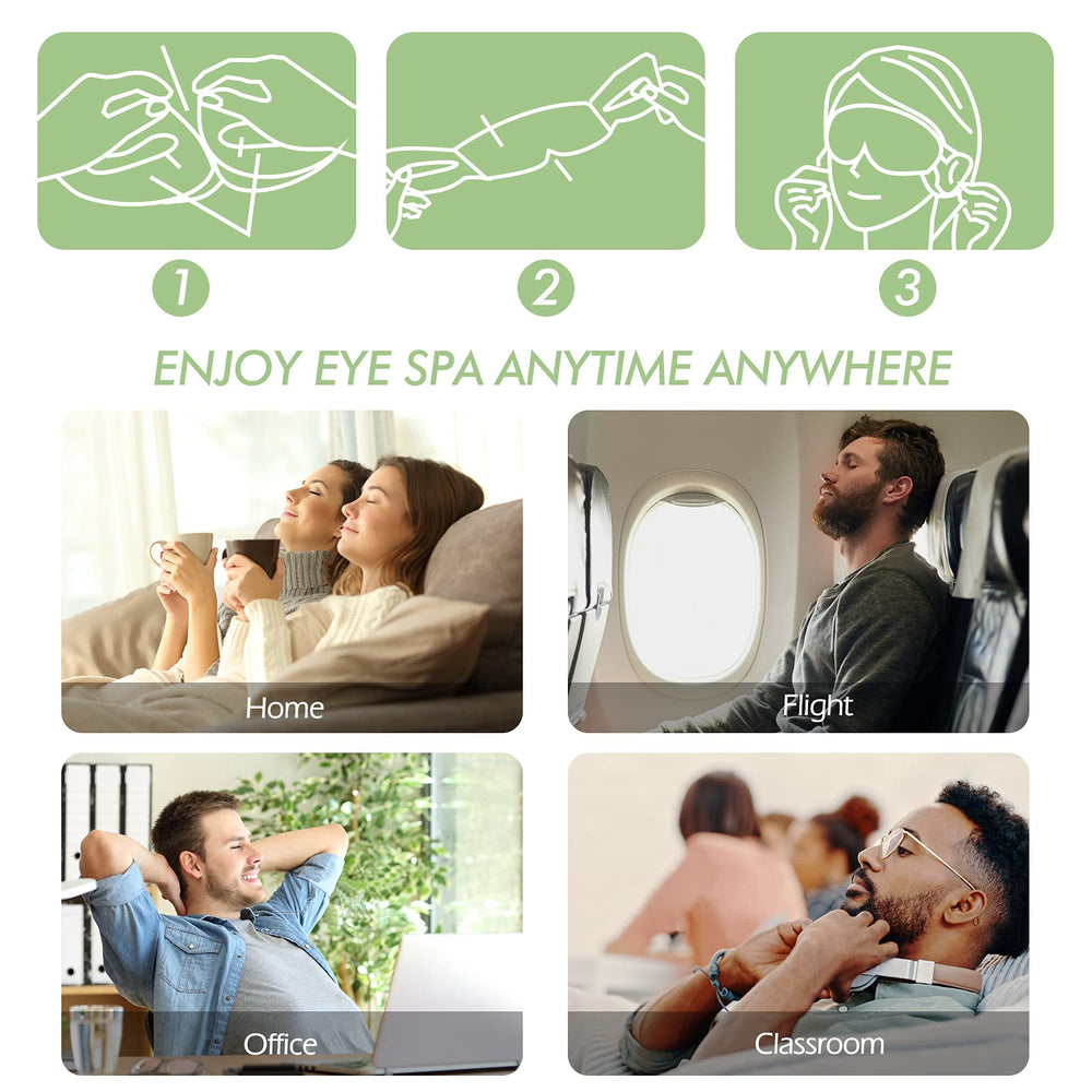 Jekeno Steam Eye Mask in-use offers moisture and comfort during rest.