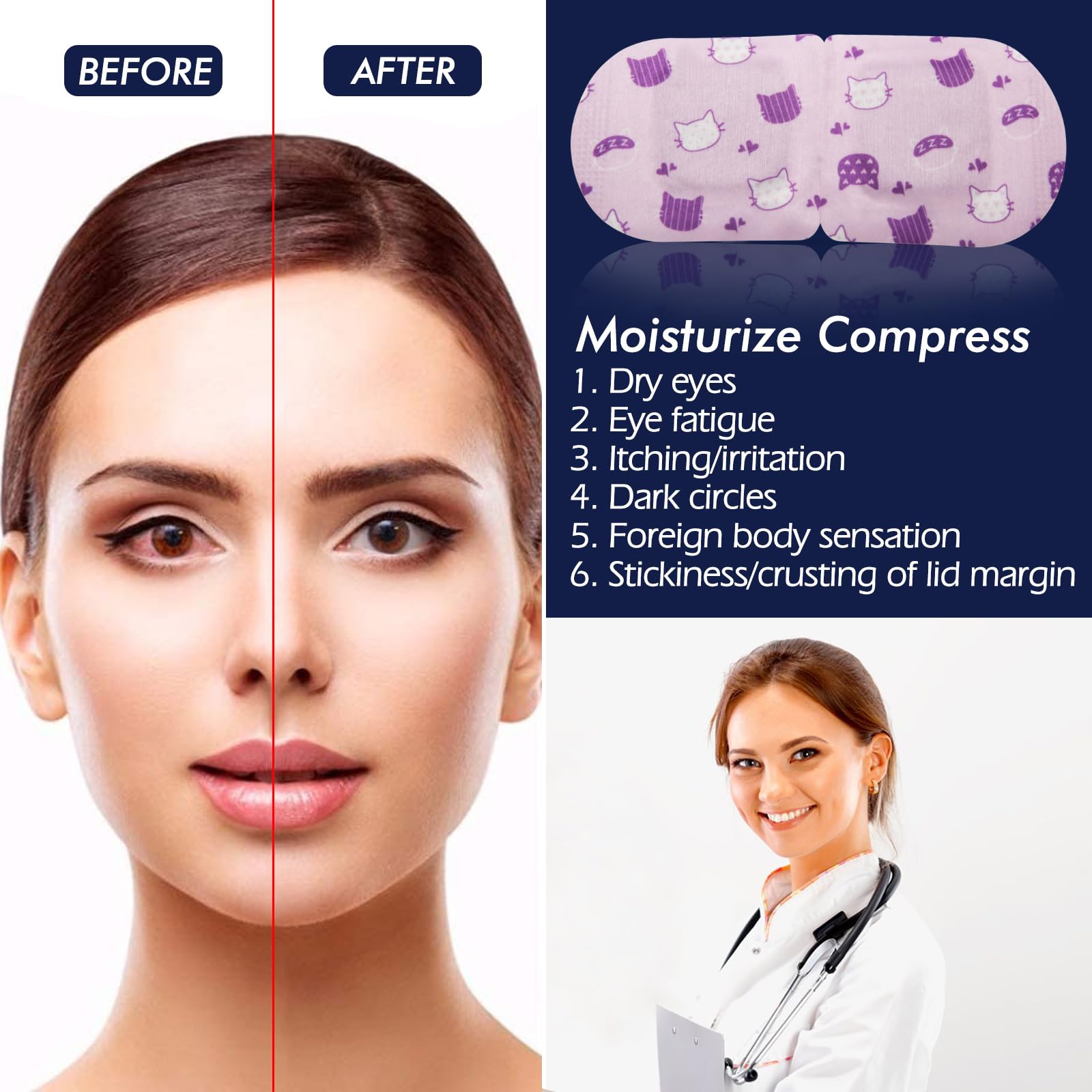 Jekeno Eye Mask moisture application helps hydration around the eye area.