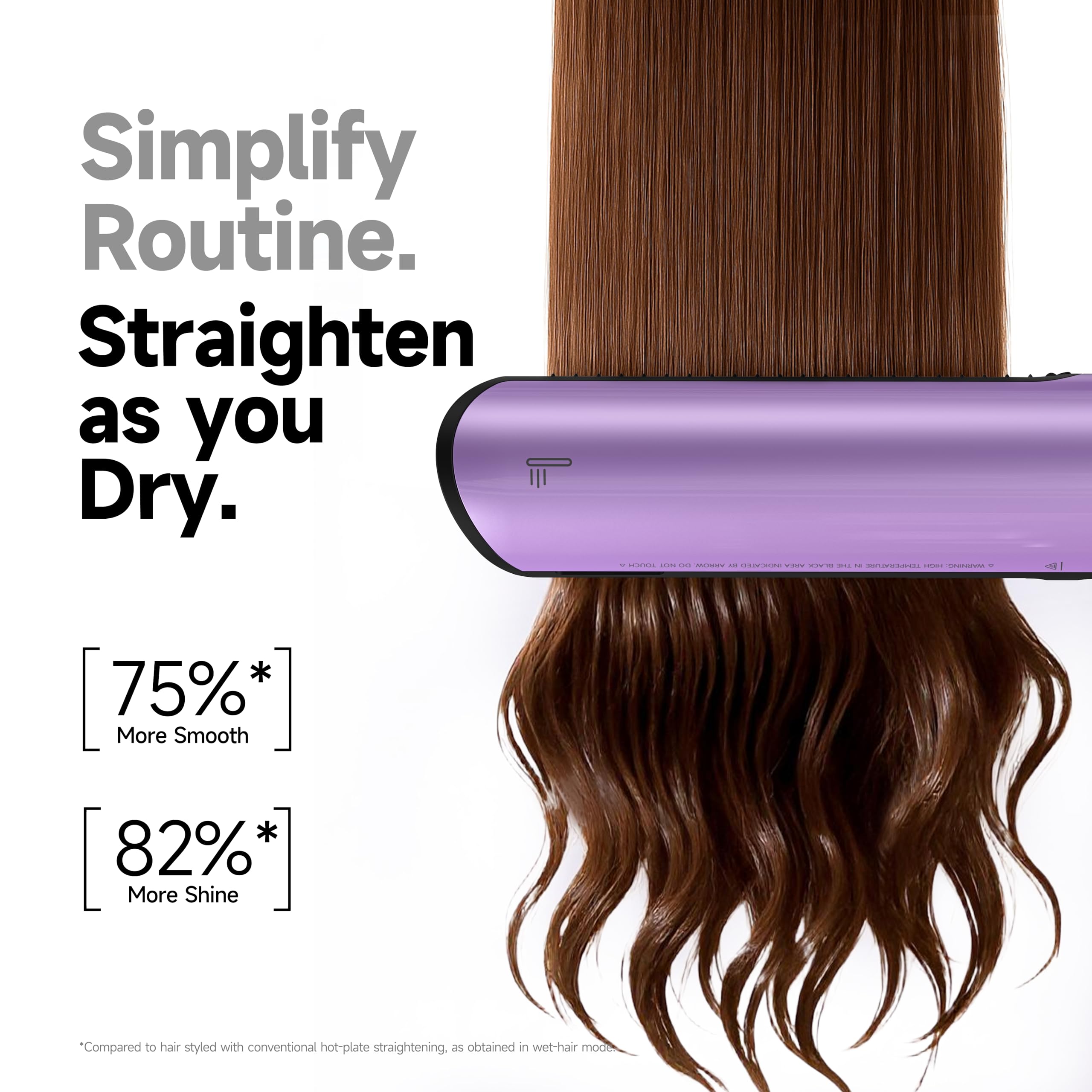 Jellyfish zero-touch air-straightening demonstrates heat-free styling with no contact.