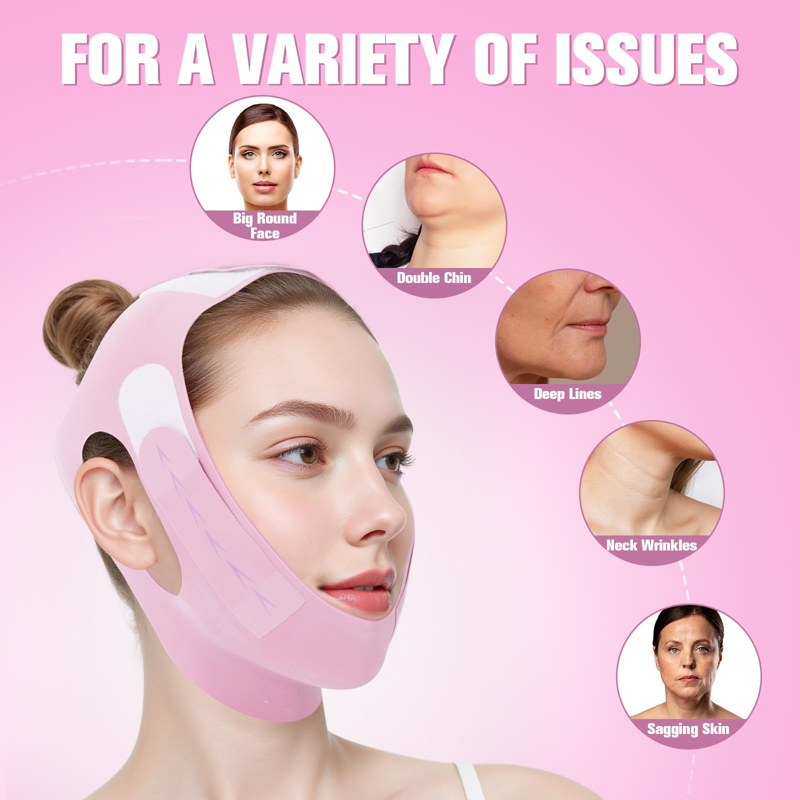 JenChrysm graphene-infused jawline shaper promotes mild circulation for reduced puffiness while sleeping.