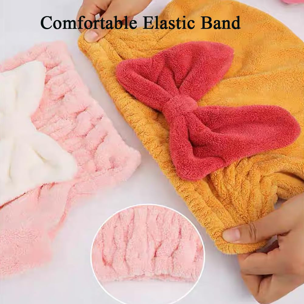 Jenmex butterfly-bow-design hair-wrap dries quickly and reduces frizz