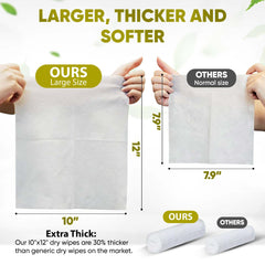 JenMom disposable face towels XL 10x12 inches provide full-face coverage.