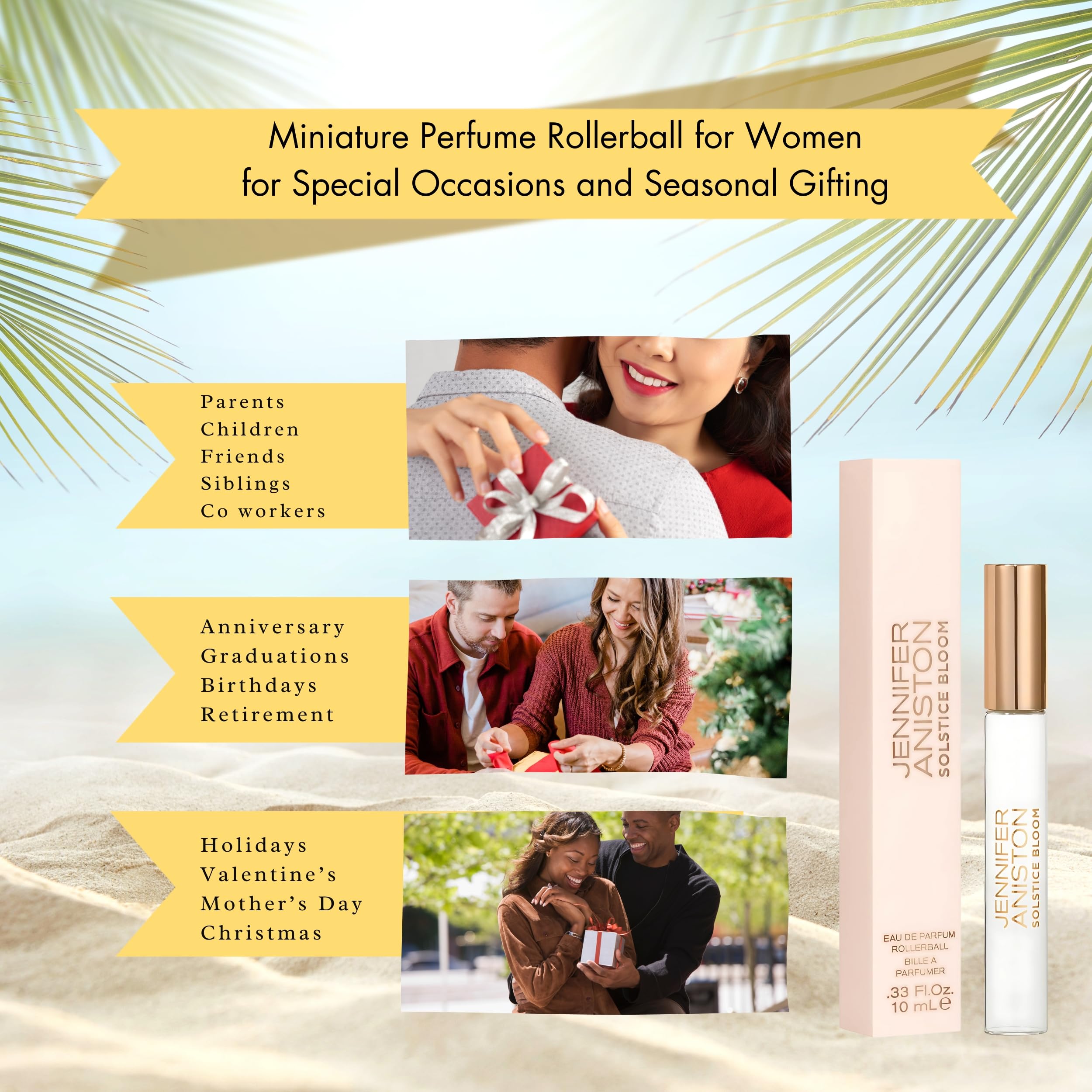 Jennifer Aniston Solstice Bloom sunlit glow evokes summer florals.
