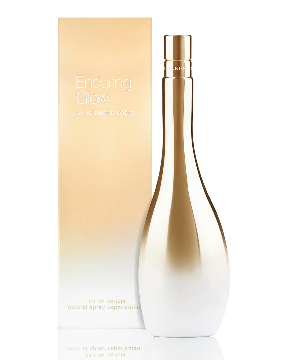 Jennifer Lopez Enduring Glow packaging box invites unboxing delight and gift-ready appeal.