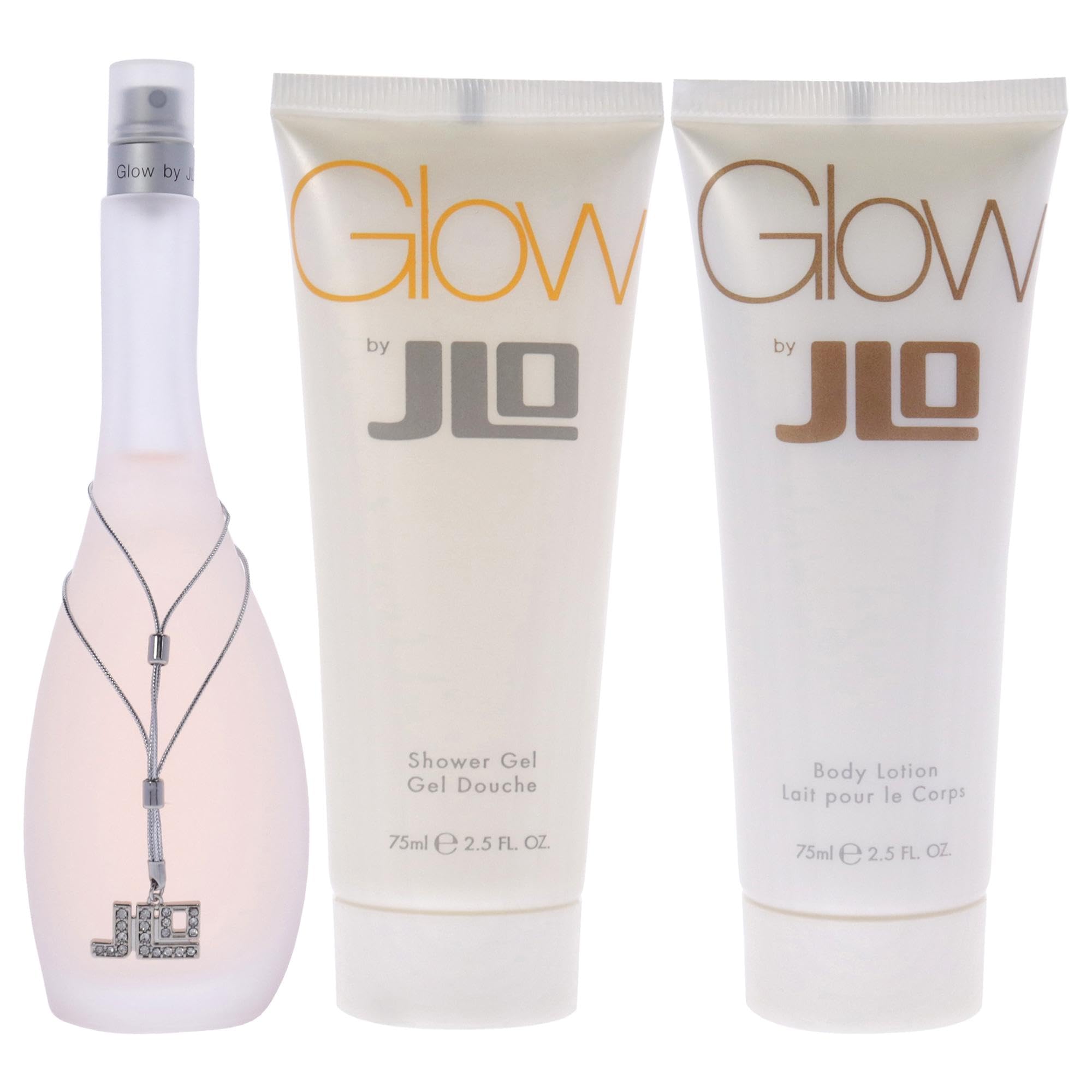 Jennifer Lopez Glow Body Lotion being applied for hydrated skin and lasting fragrance.