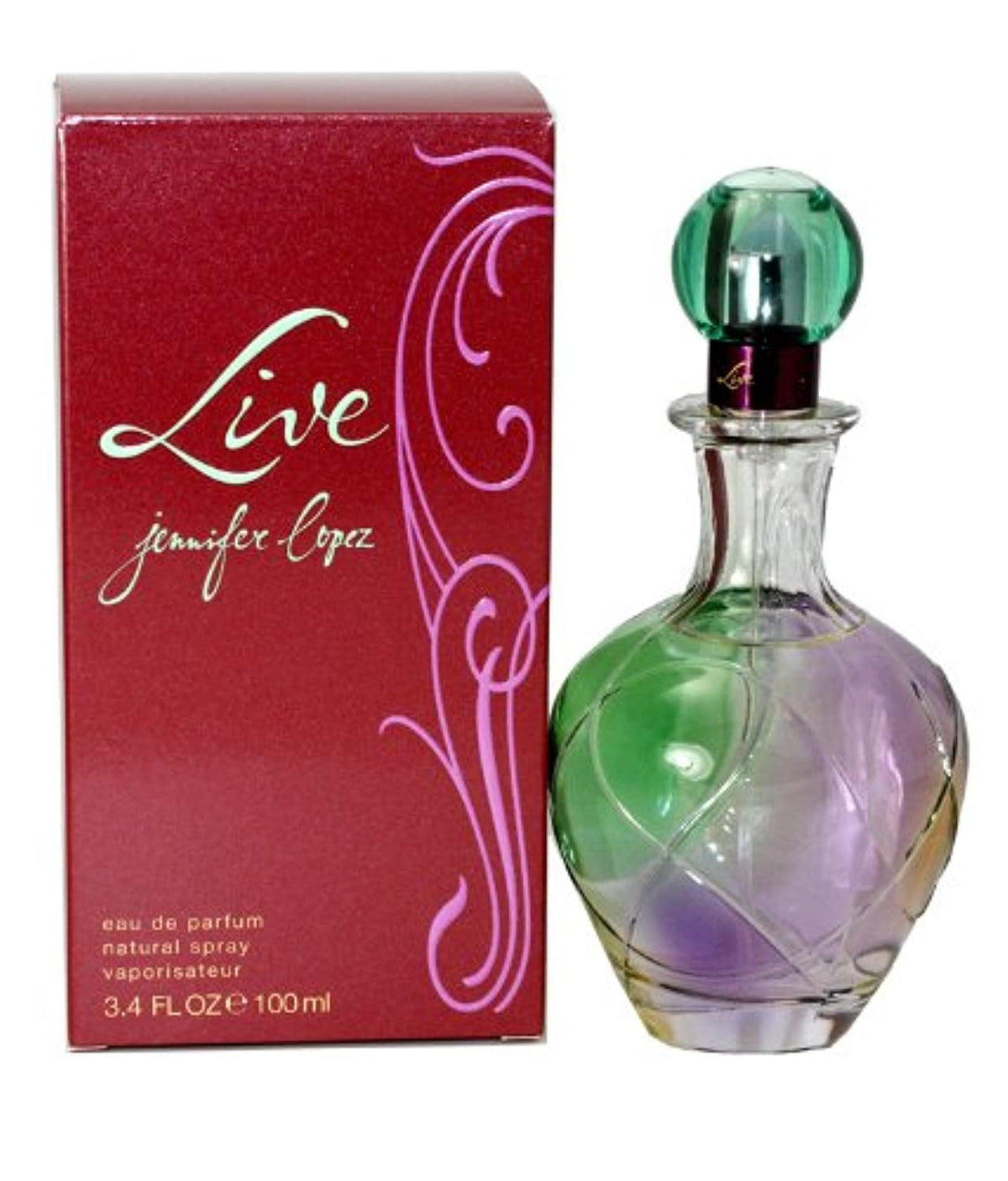 Jennifer Lopez Live EDP bottle on display for lasting evening glow.