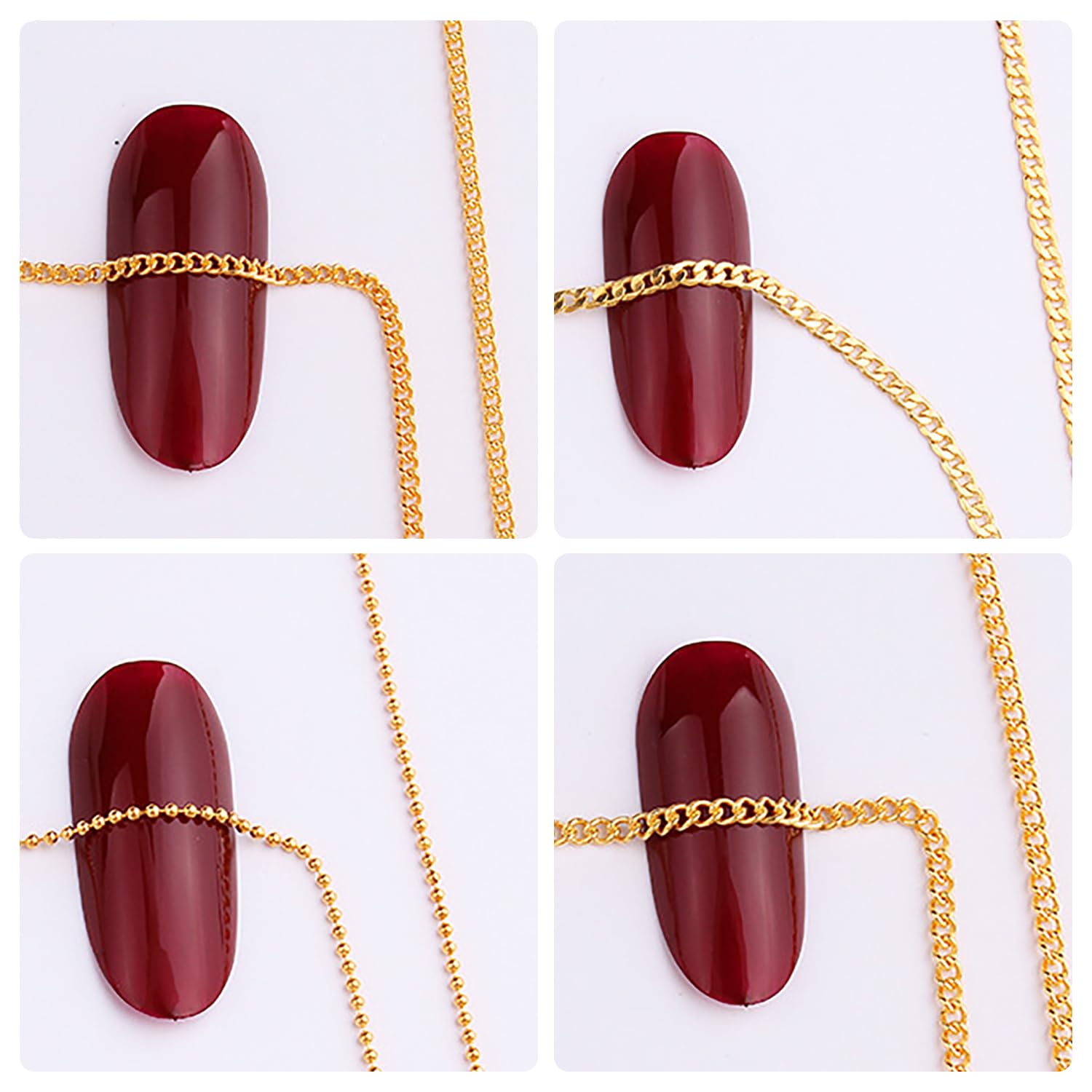 JERCLITY easy-apply chains for natural or fake nails