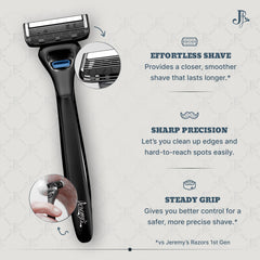 Jeremy's razor precision-trimmer detail-focused edge for clean hairlines and whiskers