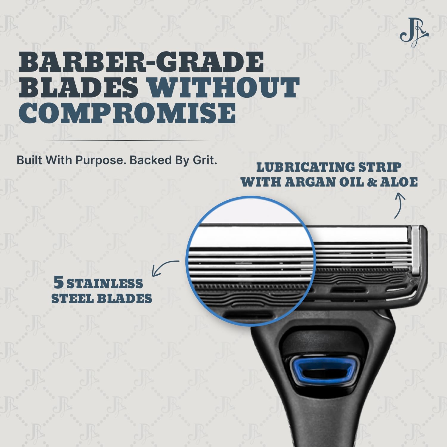 Jeremy's Razors for Men ergonomic handle enables better control and durability.