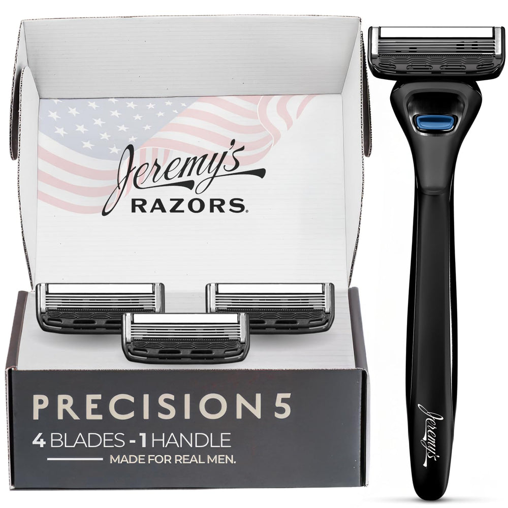 Jeremy's Razors for Men precision razor with ergonomic grip for a close comfortable shave.
