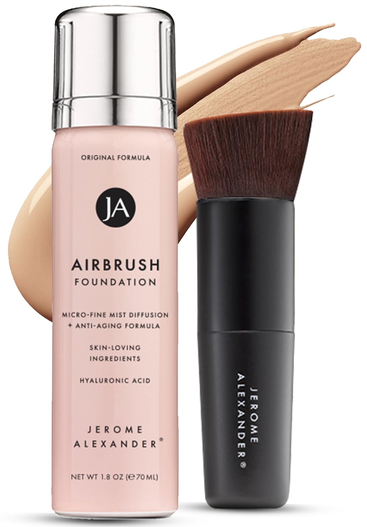 Jerome Alexander MagicMinerals AirBrush Foundation bottle delivering a flawless finish.