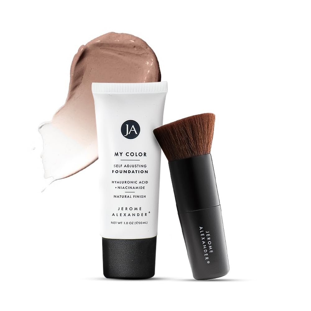 Jerome Alexander My Color Self-Adjusting Foundation bottle showcases hydrating formula and shade adaptability