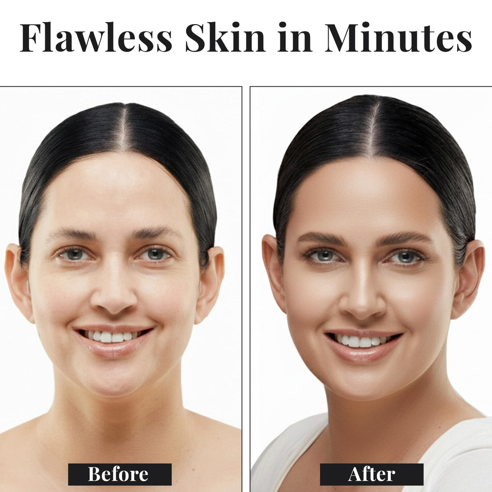 Jerome Alexander My Color self-adjusting foundation blending on skin for matched shade.