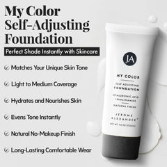 Jerome Alexander self-adjusting color change visual shows gradual shade match for a natural look.