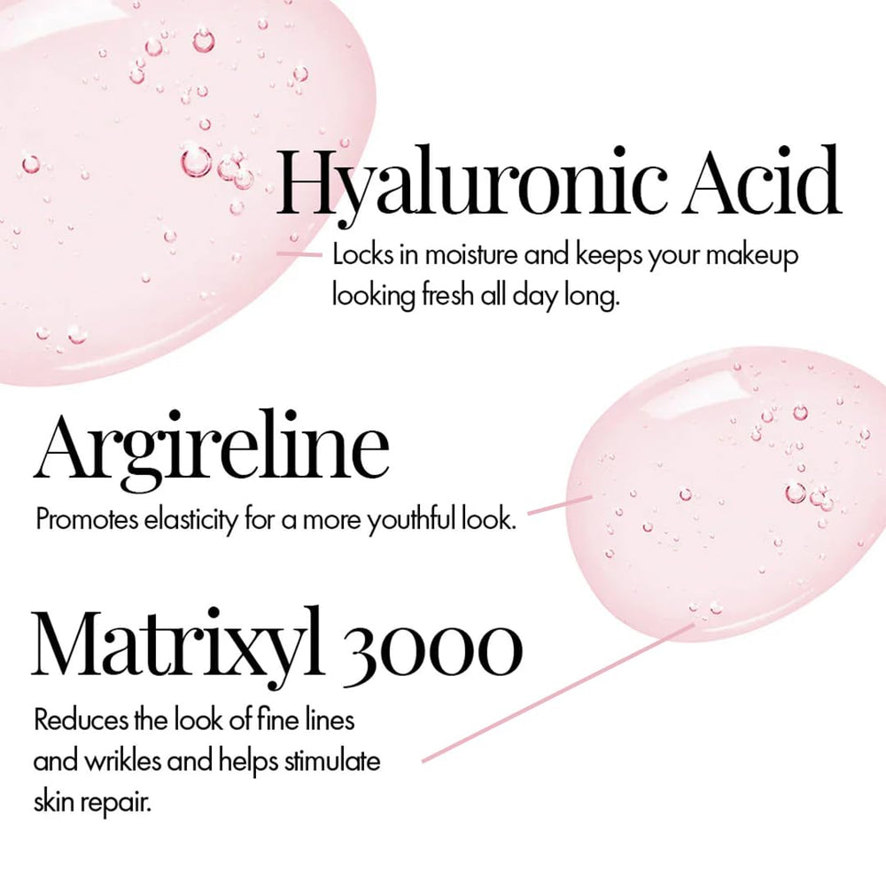Skincare actives label highlights Hyaluronic Acid and Matrixyl 3000 benefits