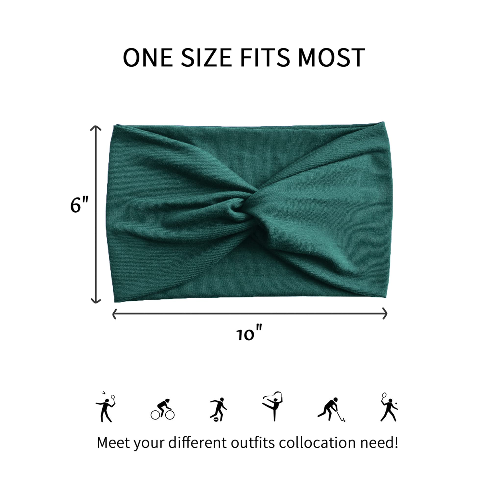 Jesries headband elastic stretch fits most, reducing slip during workouts.