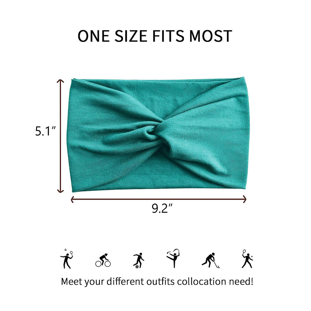 Jesries wide turban headband with elastic fit stays in place during workouts