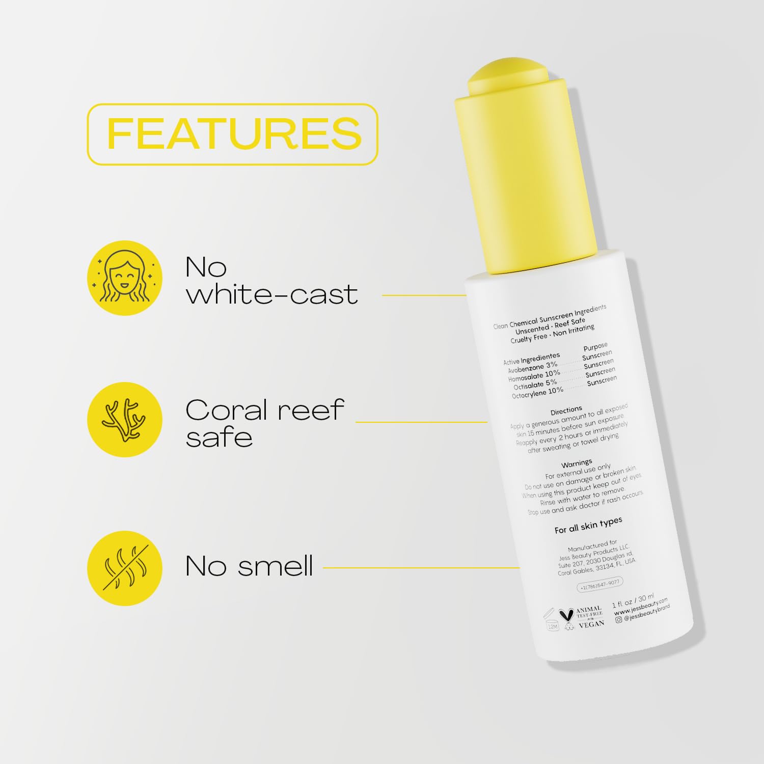 Jess Beauty Sun Drops with Camellia Sinensis delivers antioxidant support for the skin.
