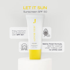 JESS BEAUTY Let it Sun texture on skin delivers a comfortable matte finish