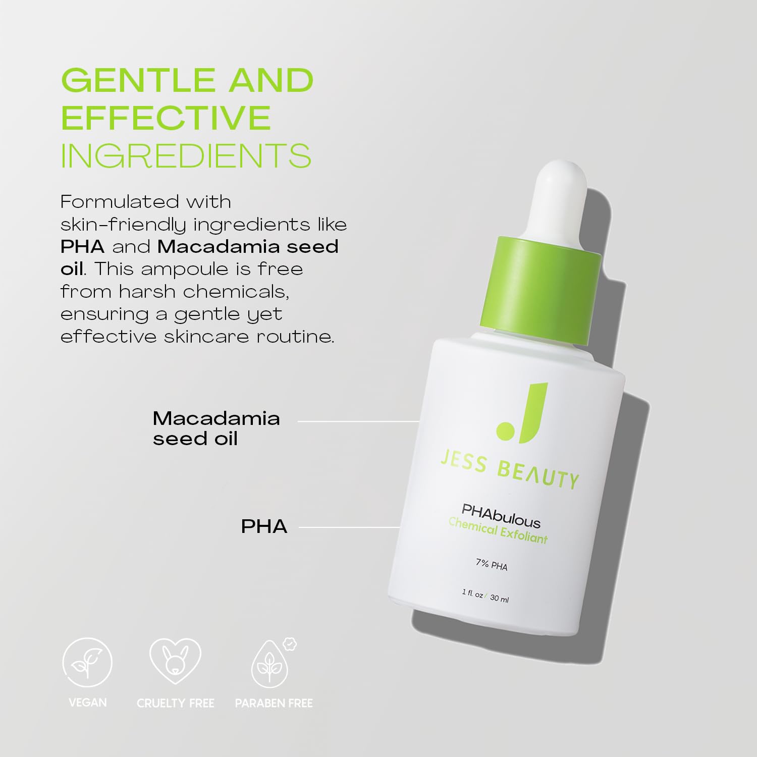 JESS BEAUTY PHAbulous Exfoliant texture close-up reveals creamy, moisturizing formula
