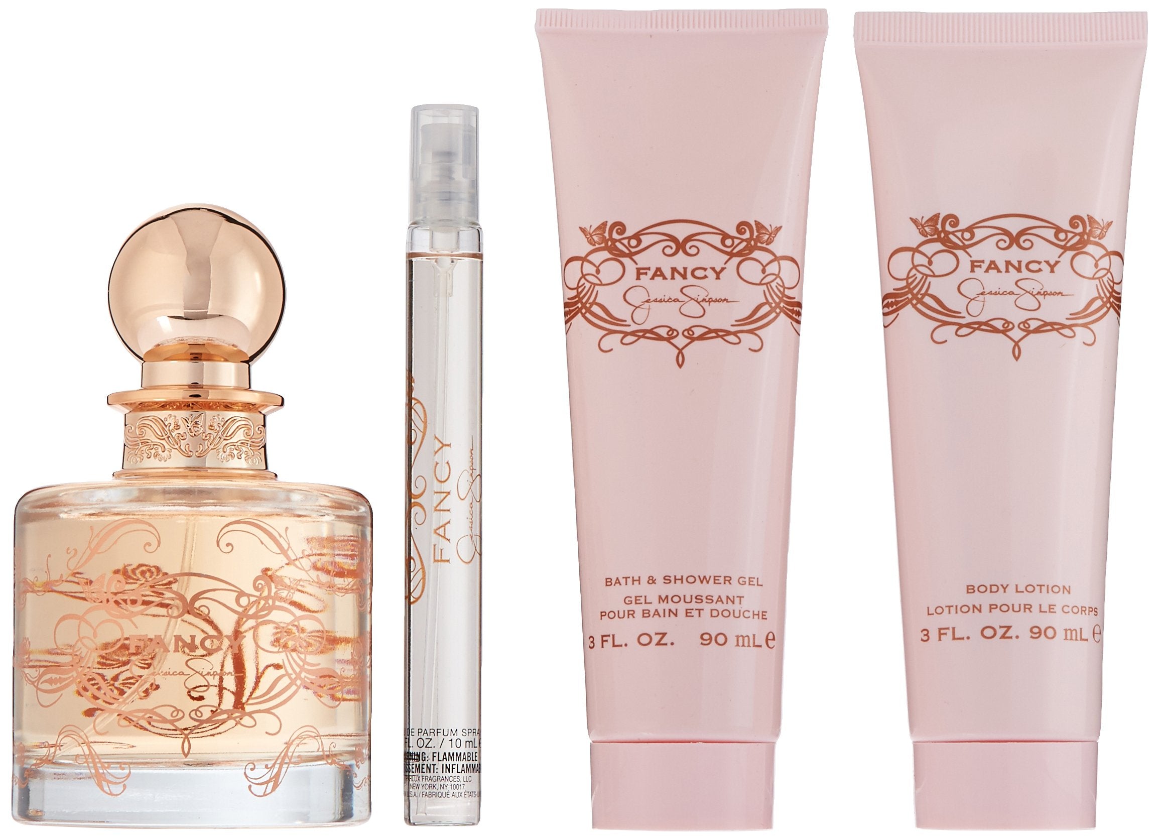 Jessica Simpson Fancy 4 Piece Gift Set full-size EDP spray for versatile everyday fragrance
