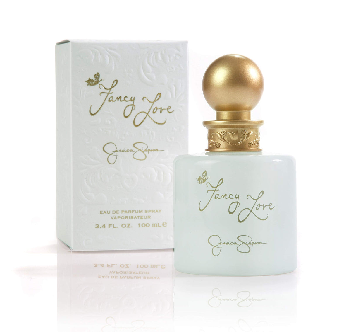 Jessica Simpson Fancy Love bottle closeup for romantic evenings and scent appeal.