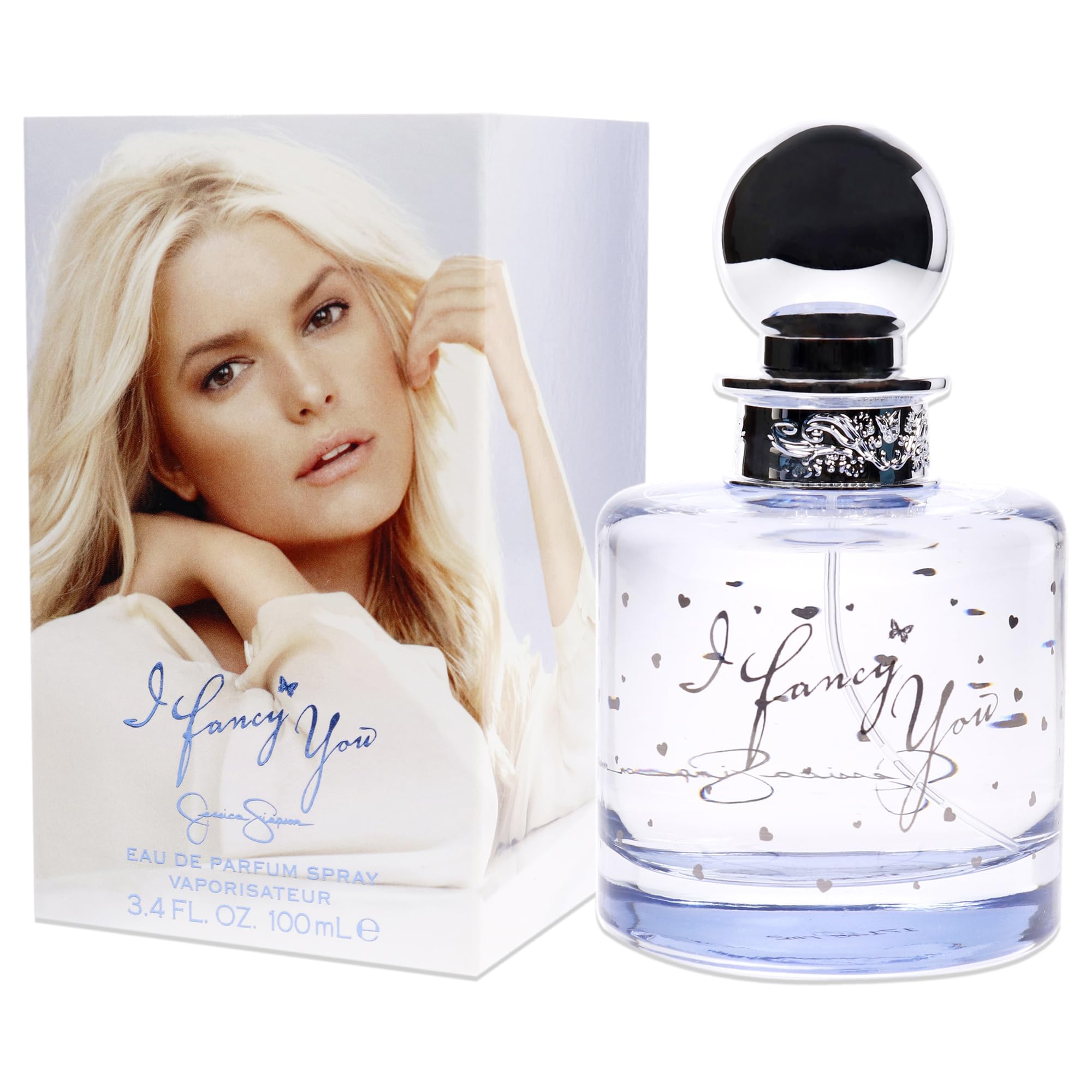 Jessica Simpson I Fancy You outer packaging—compact 3.4 oz size.