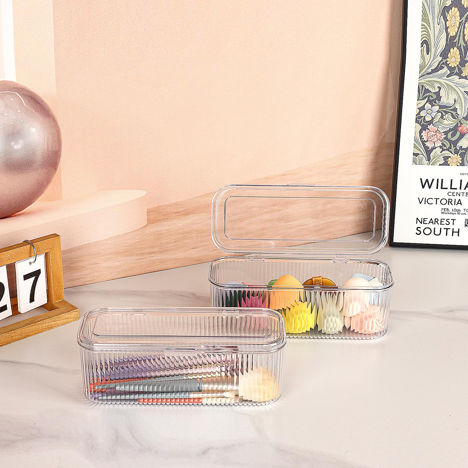 JessLab cosmetic storage case with transparent walls displays contents at a glance.