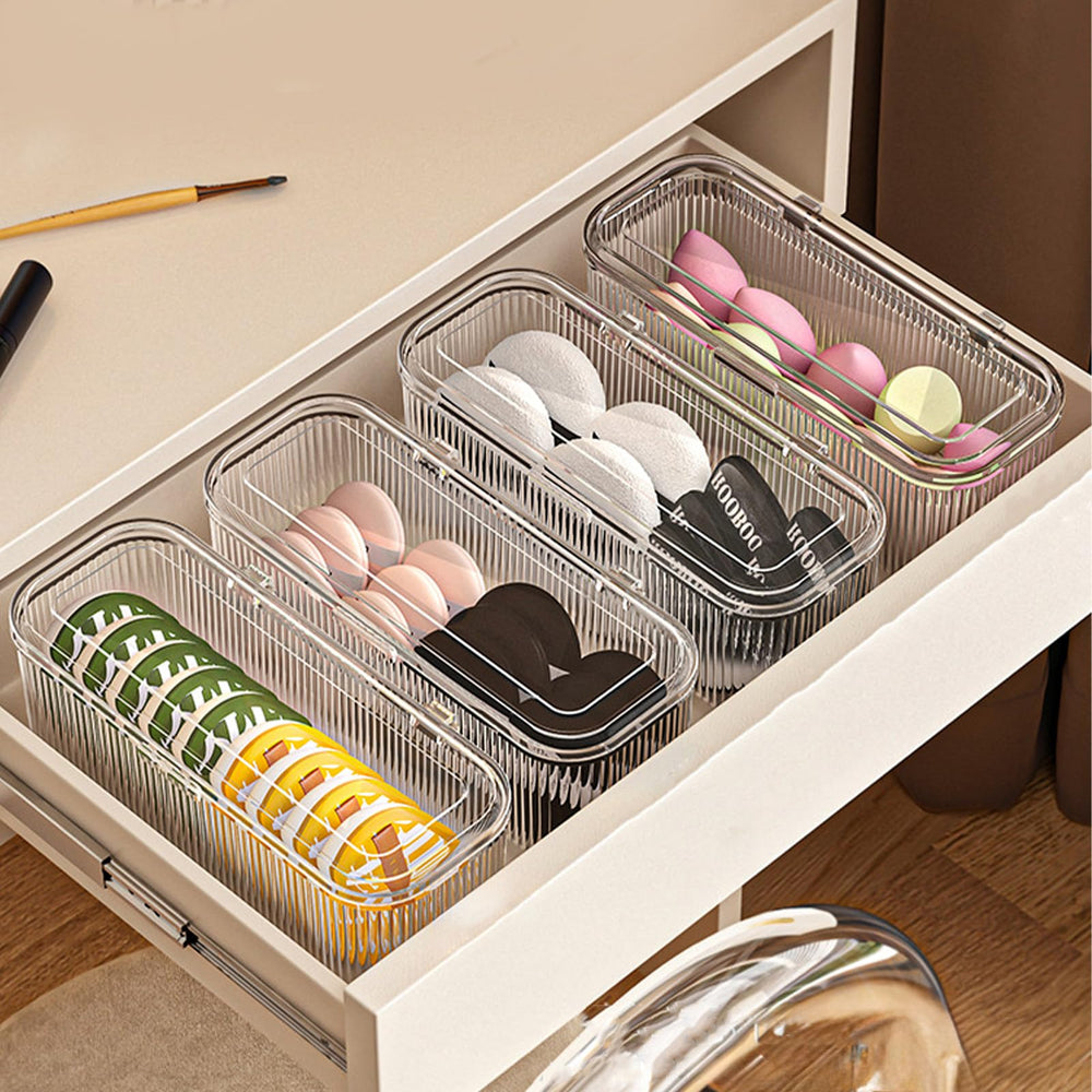 JessLab gift-ready cosmetics storage enhances vanity organization.