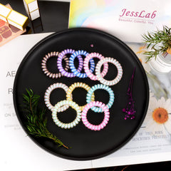 JessLab spiral hair ties measuring 5.5 cm diameter for versatile styling.