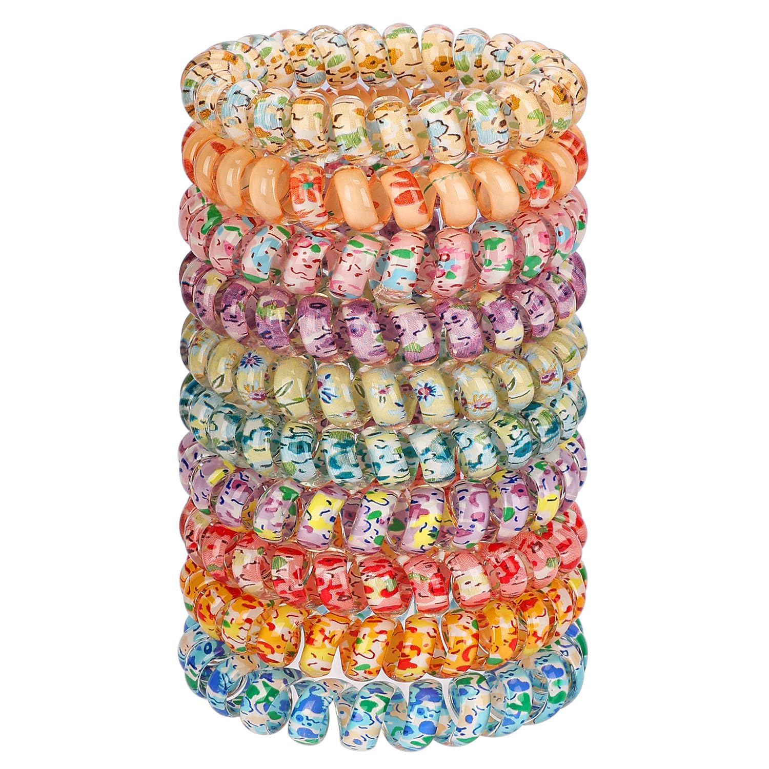 JessLab Spiral Hair Ties pack 10 colors for versatile daily wear and quick styling