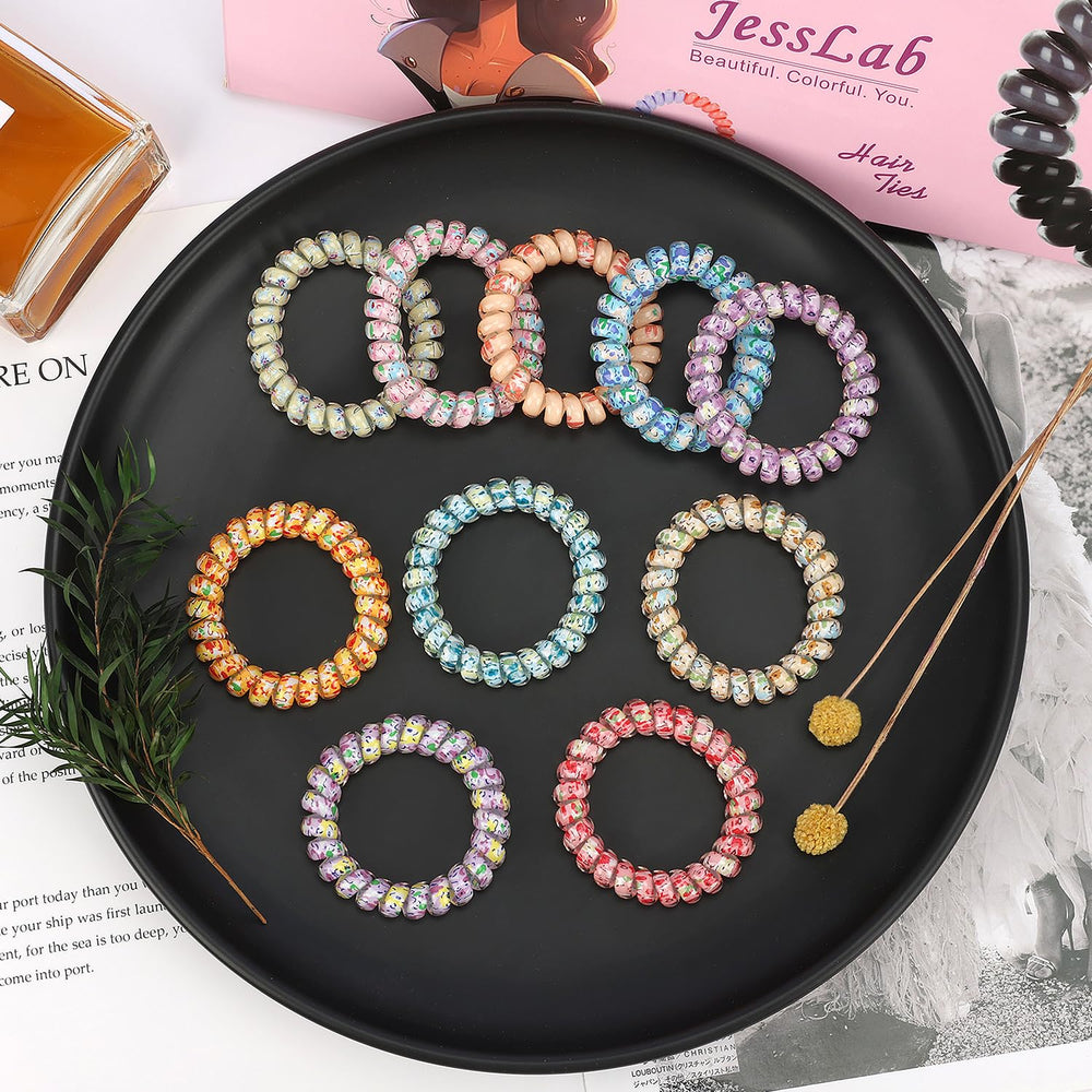JessLab Spiral Hair Ties swim-proof fabric resists water exposure for gym and shower routines