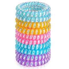 JessLab Spiral Hair Ties for Women 10-pack, versatile ponytail accessories for secure, damage-minimizing hold.