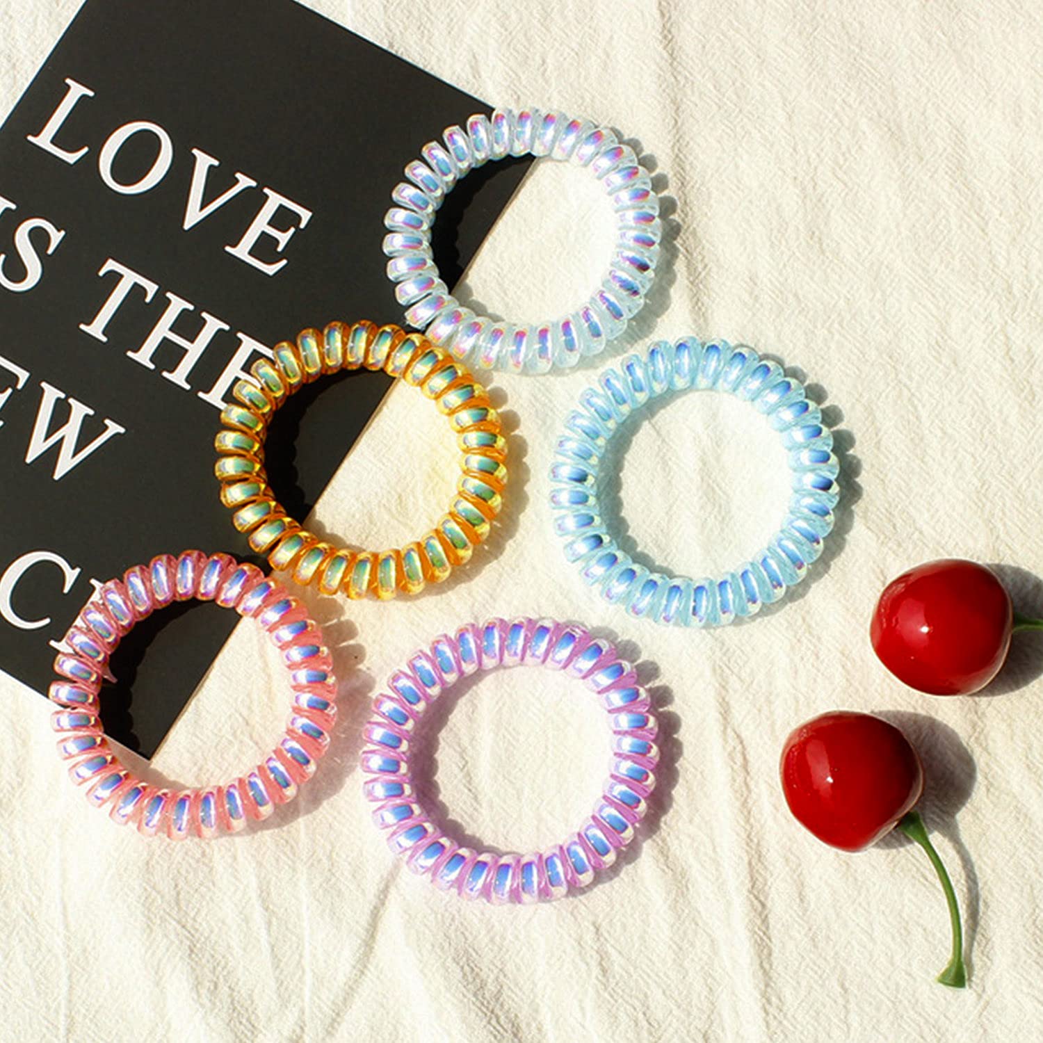 JessLab hair ties worn as bracelets, ready for on-the-go styling.