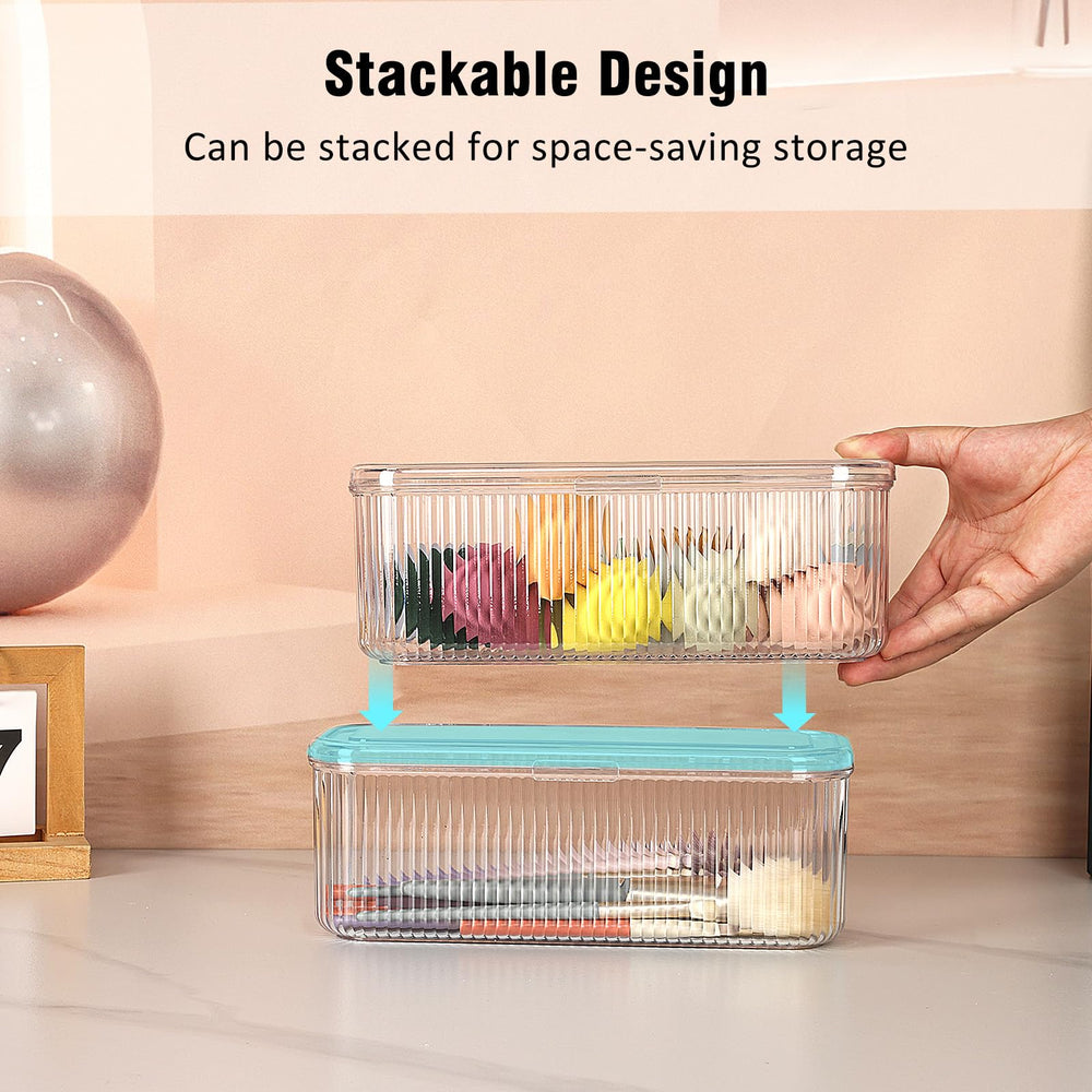 JessLab sponges organizer with clear lid keeps beauty tools clean and ready.