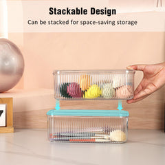 JessLab sponges organizer with clear lid keeps beauty tools clean and ready.