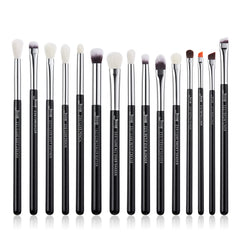 Jessup 15pcs eye brush set packaging in pearl black, ideal for gifting.